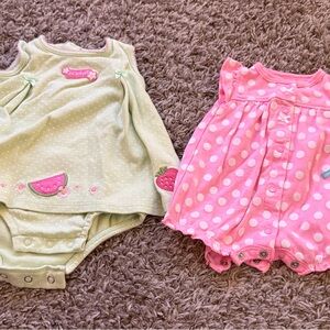 Watermelon-Themed Baby Rompers Set